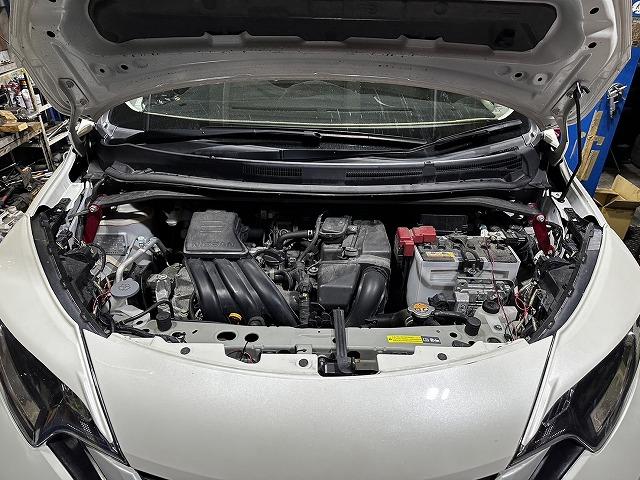 滋賀オートライフハノ　日産「ノート」(NE12)の車検＆整備とマフラー溶接修理