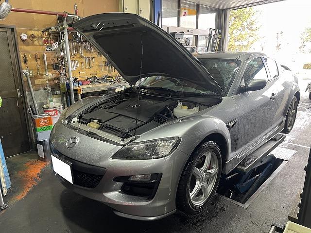 滋賀オートライフハノ　マツダ「RX-8」(SE3P)のプラグ＆プラグコード交換