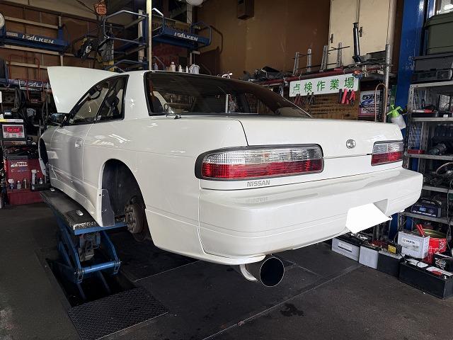 滋賀オートライフハノ　日産「シルビア」(PS13)の車検＆整備とブーツ交換