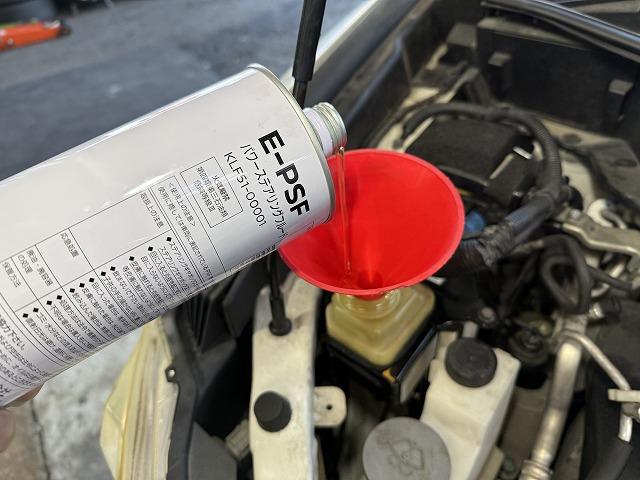 滋賀オートライフハノ　エルグランド(E52)のパワステポンプのOリング交換（オイル漏れ修理）