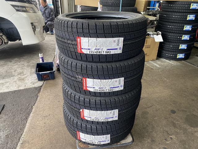 滋賀オートライフハノ　スバル「インプレッサ WRX STI」(GDB)の持込スタッドレス交換4本（17インチ）