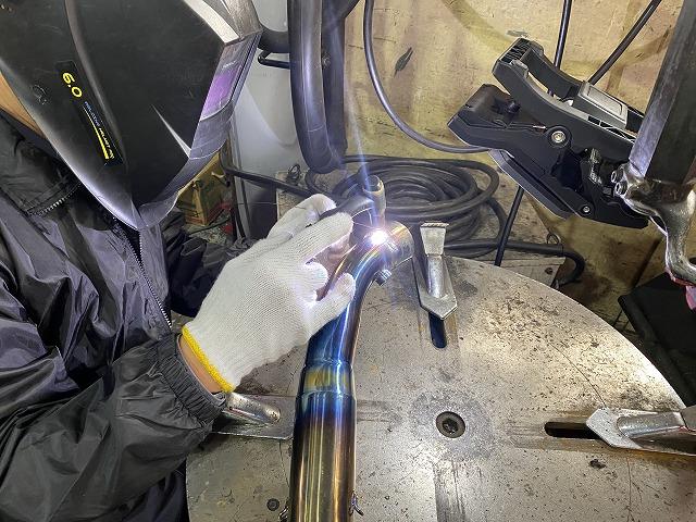 滋賀オートライフハノ　バイク用チタンマフラーの溶接修理