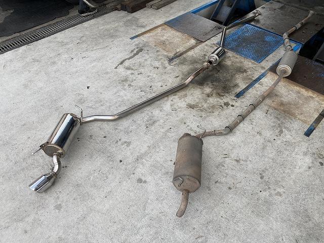 滋賀オートライフハノ　ホンダ「ライフ」(JC1)の持込マフラー交換とテールパイプ溶接加工（無限）