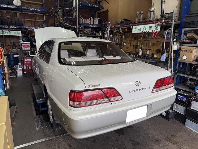 滋賀オートライフハノ　トヨタ「クレスタ」(GX100)のATF交換(圧送交換)