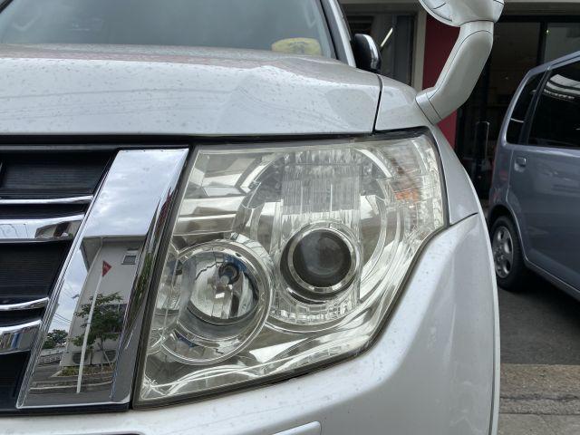 大阪・守口市より CBA-V83W ミツビシ パジェロ　ヘッドライトクリニーング　ヘッドライトクリーニング　四條畷・枚方・交野・京都・大東・寝屋川・守口・門真