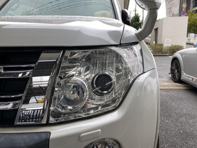 大阪・守口市より CBA-V83W ミツビシ パジェロ　ヘッドライトクリニーング　ヘッドライトクリーニング　四條畷・枚方・交野・京都・大東・寝屋川・守口・門真
