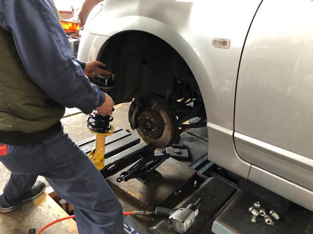 滋賀県　甲賀市　シビック　FD1　KYBローファー取り付け　アライメント測定調整　