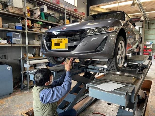 ホンダ　S660　JW5　無限　サイドステップ　フロントバンパー取り付け　滋賀県　甲賀市　水口町　持ち込み取り付け