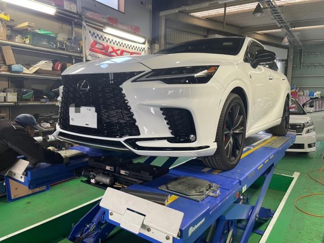 レクサス RX500h RSRダウンサス取付 アライメント調整測定 滋賀 レクサス RX500h RSRダウンサス取付 アライメント調整測定 滋賀