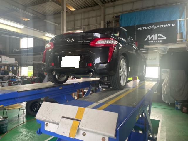 ダイハツ　コペン　LA400K　吸排気系パーツ取付　持込マフラー交換　滋賀県　甲賀市　水口町　オートクラフト