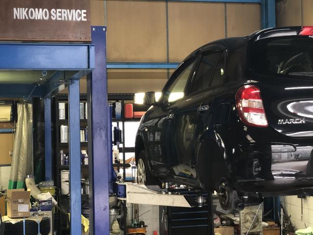 日産　マーチ　ブレーキ鳴き　整備　修理　点検　摂津市ニコモサービス