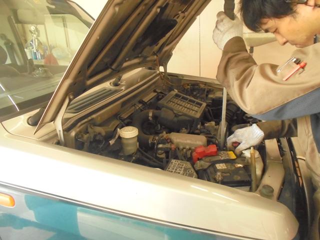 タイミングベルト取替　岩出市　紀の川市　和歌山市　軽自動車　車検　くるまだるまや　パーツ持込み取り付け　修理　板金　三菱　パジェロミニ