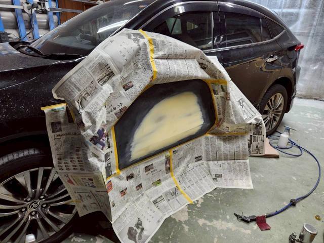 トヨタ　ハリアー　板金・外装補修　左側面　フェンダー　　ドア