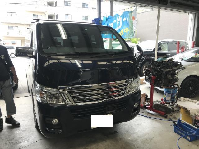 キャラバン　VW2E26　オイル交換　兵庫県　大阪府　伊丹市　尼崎市　西宮市　宝塚市　川西市　整備　修理　車検　板金　カスタム　持ち込み　取付