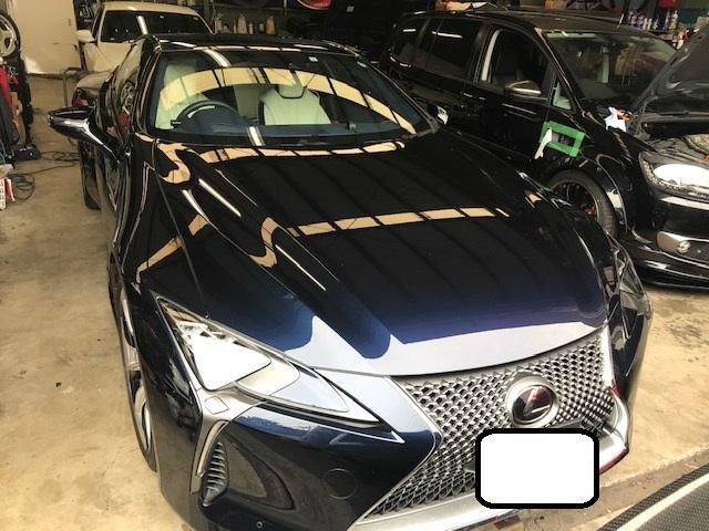 LC500　URZ100　車検　オイル・バッテリー交換　レーダー取付　兵庫県　大阪府　伊丹市　尼崎市　西宮市　宝塚市　川西市　整備　修理　車検　板金　カスタム　持ち込み　取付