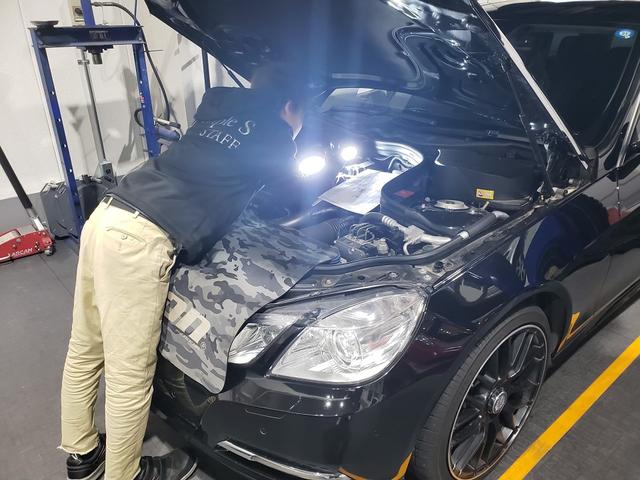 トリプルエス 京都 外車、輸入車修理 W212 ベンツE350ワゴン ウォーターパイプ交換