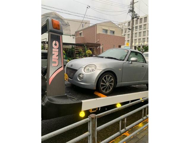ダイハツ　コペン　バッテリー上がり　レッカー引き上げ　オルタネーター交換　異音診断　故障診断（コンピュータ診断）