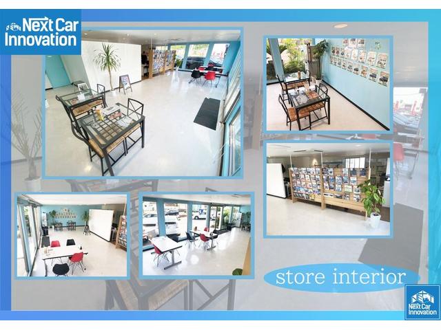 明るい店内でゆっくりとおくつろぎください♪全メーカーの新車リース利用できます！新車が月々８千～！