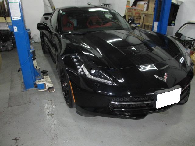 ミッションオイル、デフオイル交換　シボレー　コルベット　C7　平成26年式　ご新規様　初来店　車検　修理　鈑金　塗装　事故修理　パーツ持込取付　和泉市　堺市　高石市　岸和田市　泉大津市