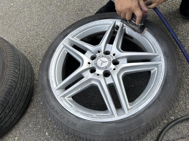 メルセデスベンツＥ250カブリオレ　ホイール塗装　マットブラック