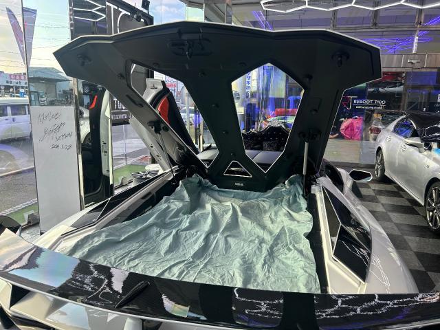 ランボルギーニ　アヴェンタドール　エンジンフード　カバーガラス　ラッピング
