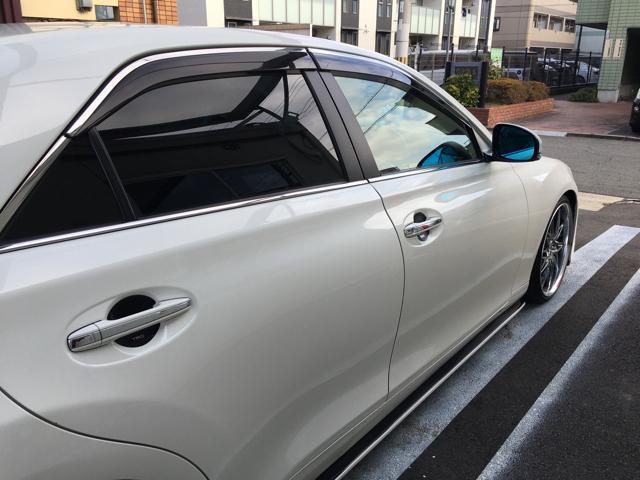 マークX ブルーミラーレンズ交換(枠入れタイプ)とTRDドアハンドル