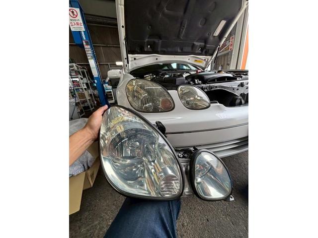 トヨタ　アリスト　トランク交換　バックカメラ取付け　ヘッドライト交換　滋賀県　アットカーズ　持込み歓迎　守山市　外装品・エアロパーツ取付
