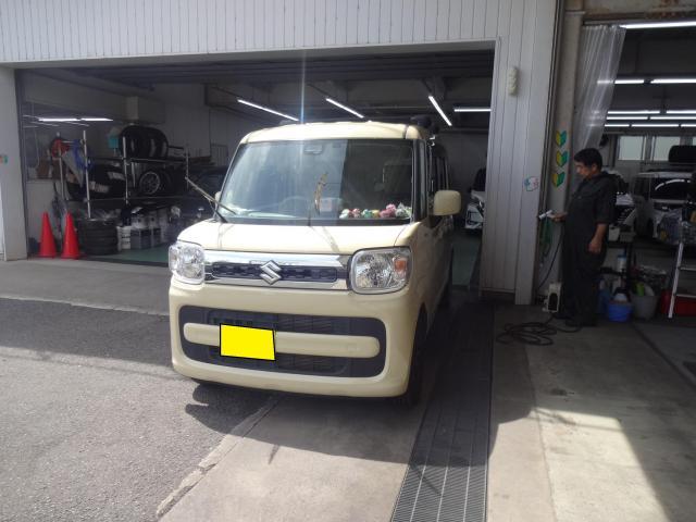 ＊車検後の手洗い洗車＊H30年式スペーシア【MK53S】＊ラクーン堅田店＊滋賀県大津市