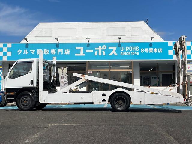 ユーポス8号栗東店 三菱ふそう キャンター 4.6 MT 在庫車紹介 2台積み ウィンチ メッキバンパー メッキミラー 54.5万km 滋賀県 栗東 守山 草津 大津 湖南 野洲 甲賀 中古車販売 積車 レッカー FE648