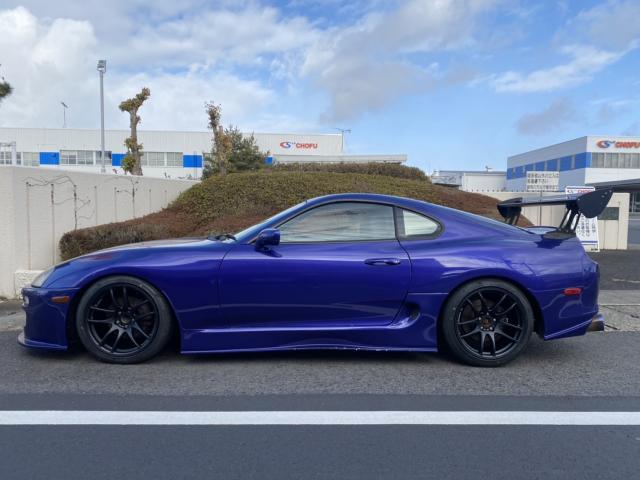 滋賀　ユーポス８号栗東店　JZA80スープラRZ 6MT 中古車　テイン車高調＆ワークアルミ取付　展示準備　スポーツカー