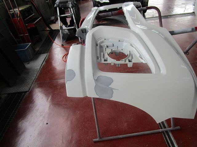フレアワゴン　フロントバンパー修理　キズ　塗装　スペーシアカスタム同型