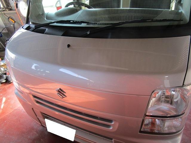 エブリィバン看板消し　日焼け跡が残り塗装です　佐賀県・小城市・協和自動車