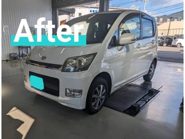 ダイハツ/ムーヴ　【車高調作業(足回り作業)】　北九州市八幡西区、八幡東区、小倉南区、小倉北区、戸畑区、若松区、門司区・中間市・直方市・鞍手町・宮若市・遠賀町・水巻町・飯塚市・宗像市・田川市、他地域のお客様も大歓迎です！
