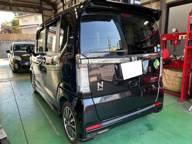 ホンダ　Ｎ－ＢＯＸカスタム　車検整備　車検見積もり　安い　代車　分かりやすい　早い　福岡市　南区　城南区　早良区　中央区　西区　博多区　東区　那珂川市　春日市　大野城市　太宰府市　糸島市　筑紫野市　志免町　粕屋町　須恵町　他地域も大歓迎です