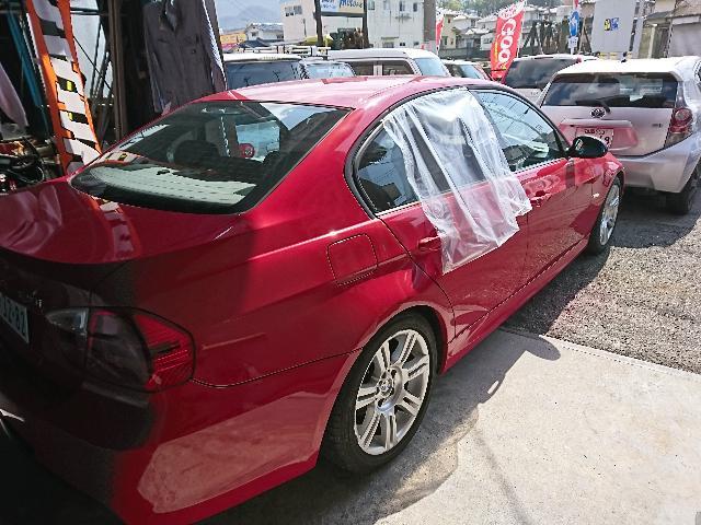 BMW E90 パワーウインドウレギュレーター交換 窓落ち ガラス落ち修理 糟屋郡篠栗町 福岡市 飯塚
