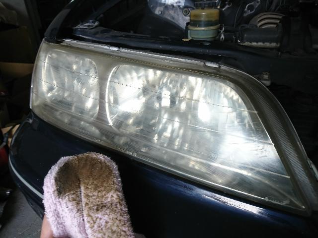 マークⅡ GX100 エンジンオイル交換 エレメント交換 ヘッドライト磨き 黄ばみ くすみ 曇り 糟屋郡 篠栗町 福岡市 飯塚