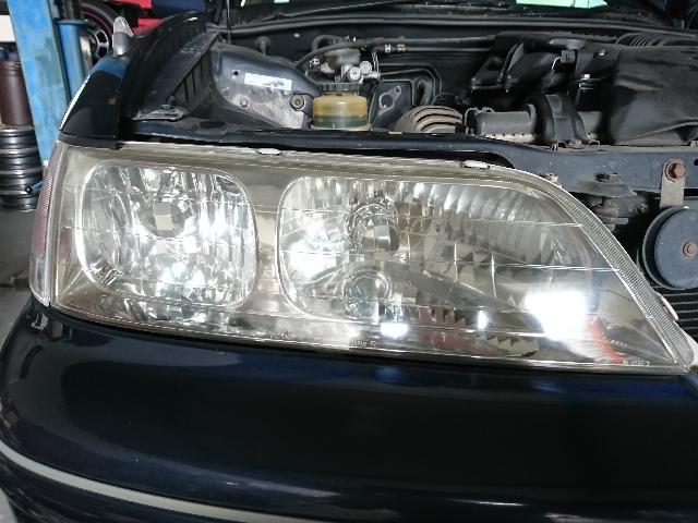 マークⅡ GX100 エンジンオイル交換 エレメント交換 ヘッドライト磨き 黄ばみ くすみ 曇り 糟屋郡 篠栗町 福岡市 飯塚