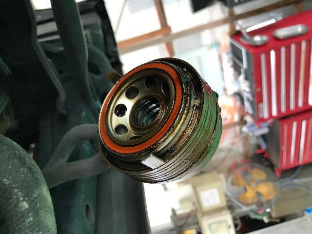 ワゴンR オイルクーラーパッキン交換