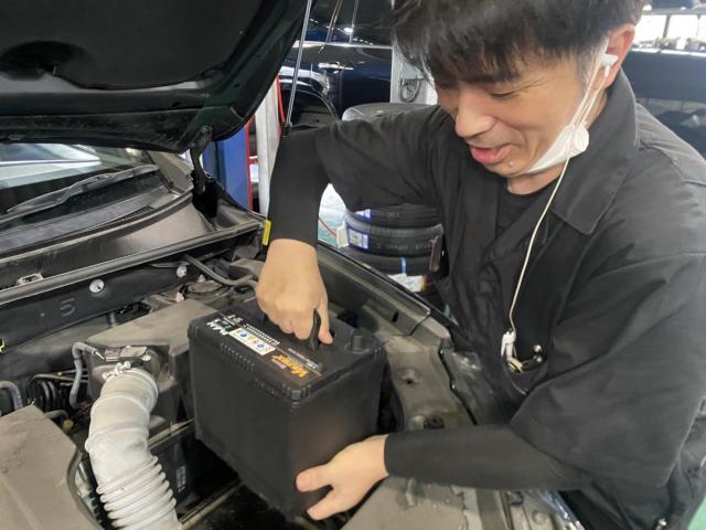 ハリアー　バッテリー交換　小郡市　基山　筑紫野　朝倉　甘木　久留米　福岡県　他地域の方も大歓迎です！　小郡車輌　本店