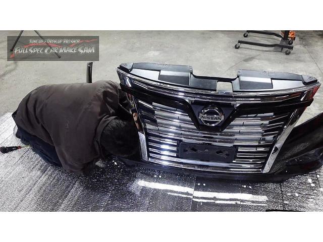 後編　Ｅ５２　エルグランド　顔面スワップ　後期化　後期グリル　補修　鈑金塗装　大分県　福岡県　熊本県　長崎県　宮崎県　鹿児島県　山口県　広島県　愛媛県　大分県大分市　福岡県福岡市　熊本県熊本市　大分県日田市　ＳＯＤ－１