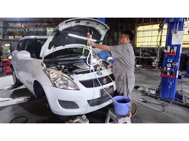 大分市から来店　スイフト　ＺＣ７２Ｓ　ウォーターポンプ交換　サーモスタット交換　ＬＬＣ交換　５．２万ｋｍ　大分県　福岡県　熊本県　長崎県　宮崎県　鹿児島県　山口県　広島県　愛媛県　大分県大分市　福岡県福岡市　大分県日田市　ＳＯＤ－１