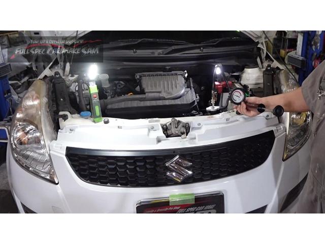 大分市から来店　スイフト　ＺＣ７２Ｓ　ウォーターポンプ交換　サーモスタット交換　ＬＬＣ交換　５．２万ｋｍ　大分県　福岡県　熊本県　長崎県　宮崎県　鹿児島県　山口県　広島県　愛媛県　大分県大分市　福岡県福岡市　大分県日田市　ＳＯＤ－１