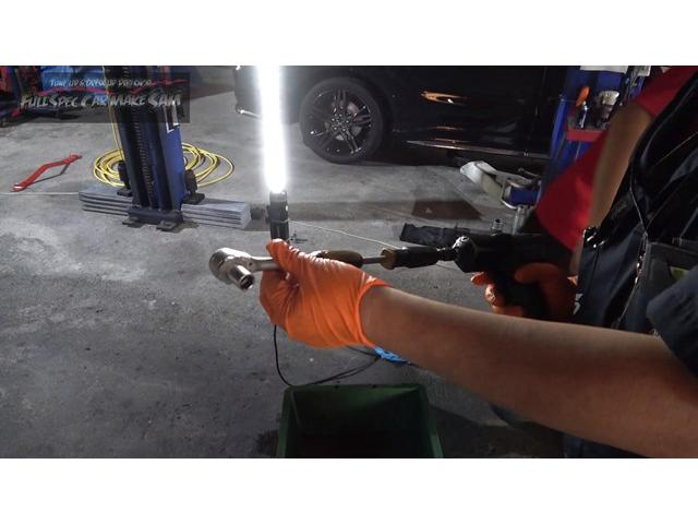 熊本県から入庫　ＬＡ８５０Ｓ　１００ｋｍ　ムーヴ　ＣＶＴＦ圧送交換　トルコン太郎　腹下塗装　防錆塗装　ＡＴＦ交換　大分県　福岡県　熊本県　長崎県　宮崎県　鹿児島県　山口県　広島県　愛媛県　大分県大分市　福岡県福岡市　大分県日田市　ＳＯＤ－１