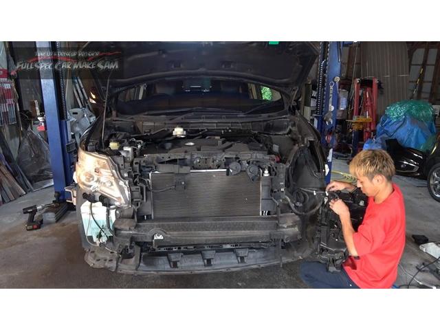 ３　注文販売エルグランド　サムエディション製作　鈑金塗装　後期化　オーロラペイント　顔面スワップ　Ｅ５２　大分県　福岡県　熊本県　長崎県　宮崎県　鹿児島県　山口県　広島県　愛媛県　大分県大分市　福岡県福岡市　大分県日田市　ＳＯＤ－１