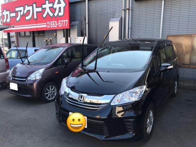 フリード タイヤ 交換 カーアクト大分 大分市 修理 車検 別府市 臼杵市 津久見市 由布市 竹田市 車 買取 廃車 名義変更 オイル バッテリー ワイパー ナビ テレビ ドライブレコーダー グーネットピット