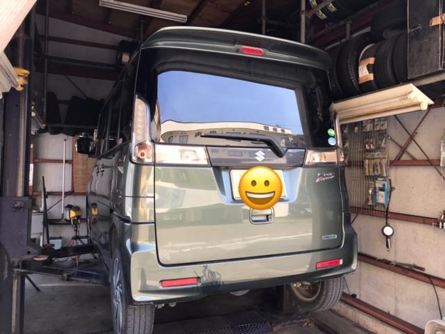 スペーシア タイヤ オイル バッテリー マフラー 持込 取付 廃車 買取 キズ ヘコミ カーアクト大分 大分市 修理 交換 車検 整備 ドライブレコーダー フロントガラス アライメント 調整 ワゴンR エブリィ スイフト ハスラー ラパン