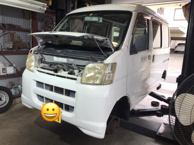 ダイハツ　ハイゼット 　大分　車検　車　整備　高価　持ち込み　買取　タイヤ　廃車　交換　事故　アマゾン　故障　楽天　不動車　カーアクト大分　修理　ドライブレコーダー　レッカー搬送　キズ　ヘコミ　ロアアームボールジョイントブーツ