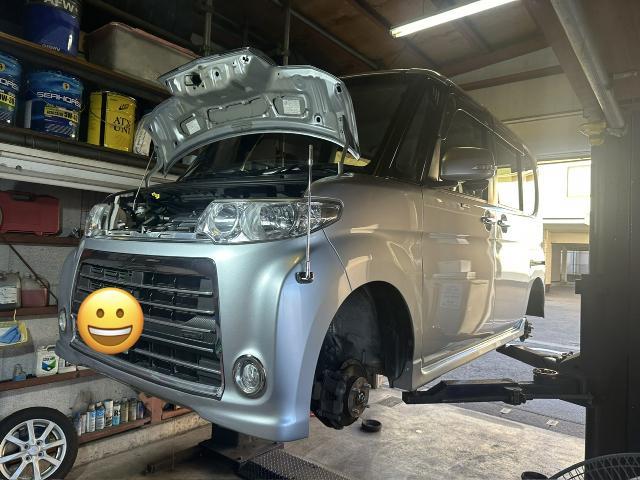 ダイハツ　タント　ボディコーティング　車検　整備　ステアリングラックブーツ　大分　車　カーアクト大分　高価　キズ　買取　ヘコミ　廃車　フロントガラス　事故　アライメント　故障　持ち込み　不動車　タイヤ　交換　アマゾン