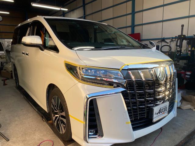 トヨタ　アルファード　モデリスタエアロ取付 スポイラー サイドパネル 外装パーツ交換、取付 整備 大野城市 春日市 筑紫野市 太宰府市 福岡市 南区 博多区 中央区 城南区 福岡 佐賀 長崎 大分 熊本 鹿児島 宮崎 九州