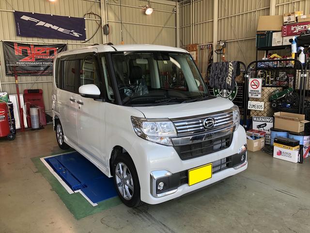 ダイハツ タントカスタム 新古車 カーナビ取付 福岡市博多区 南区 中央区 東区 城南区 早良区 西区 粕屋町 志免町 春日市 大野城市 太宰府市 那珂川市 筑紫野市 他大歓迎です グーネットピット